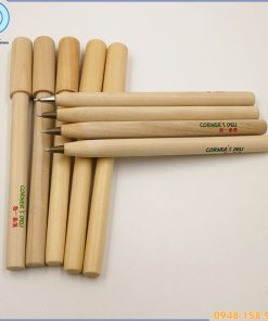 Bút bi gỗ tròn in logo
